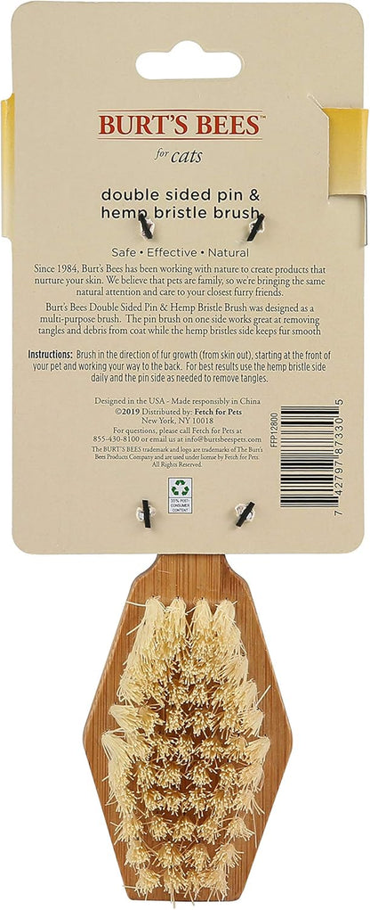 Double Sided Pin & Bristle Brush | Removes Loose Fur & Prevents Matting | Ideal for Daily Cat Grooming