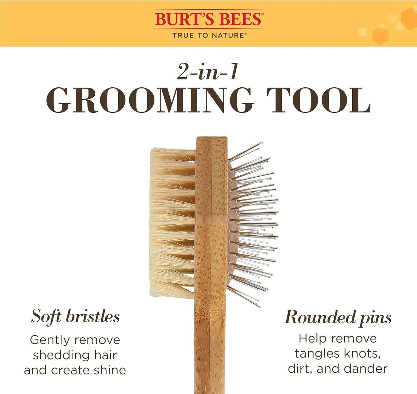Double Sided Pin & Bristle Brush | Removes Loose Fur & Prevents Matting | Ideal for Daily Cat Grooming