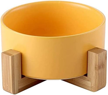 Small Ceramic Raised Cat Bowls, Tilted Elevated Food or Water Bowls, Stress Free, Backflow Prevention, Dishwasher and Microwave Safe, Lead & Cadmium Free