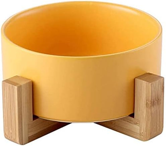 Small Ceramic Raised Cat Bowls, Tilted Elevated Food or Water Bowls, Stress Free, Backflow Prevention, Dishwasher and Microwave Safe, Lead & Cadmium Free