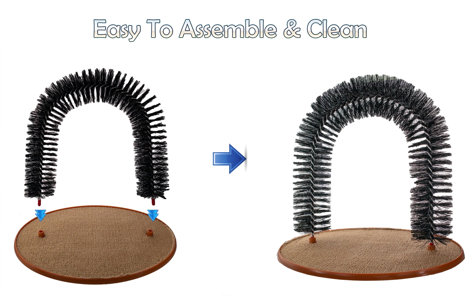 Perfect Cat Self Grooming Arch Toy & Post with Cat Mouse Toy, Bristles, Scratch Pad and Catnip - for Scratching, Brushing, and Massaging - Indoor Cats, Play, & Stress Relief