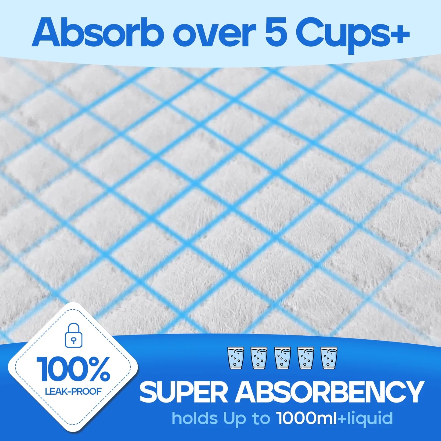 Cat Pads, Unscented, Pee Pads for Cats, Thickened 6-Layer Super Absorbent for Powerful Odor Elimination, 16.9X11.4In, 40 Count