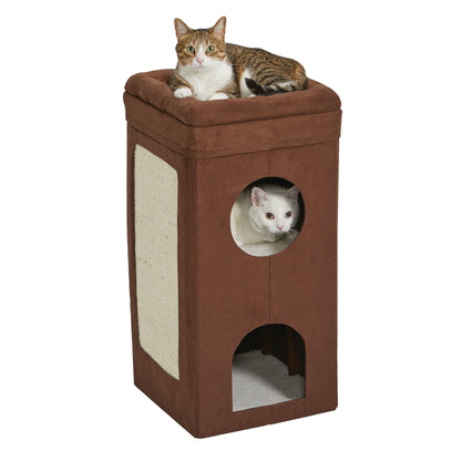 Midwest Homes for Pets Curious Cat Cube, Foldable Cat Cube for Home or Traveling Play, Gray