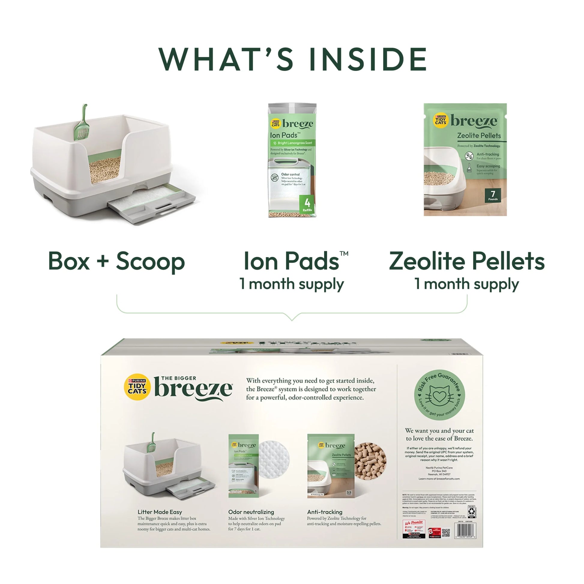 Purina  Breeze Bigger Cat Litter Box System Kit with Pellet Cat Litter, XL Litter Box and Litter Box Pads