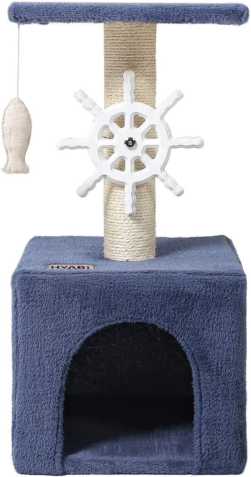 Cat Tree Cat Tower Cat Condo Sisal Scratching Posts with Jump Platform and Cat Ring Cat Furniture Activity Center Kitten Play House (Small 2 Platforms)