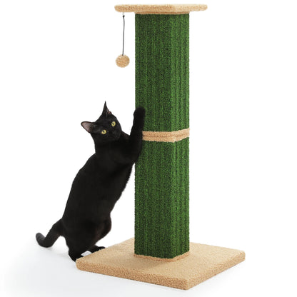 32" Tall Cat Scratching Post for Indoor Cats - Durable Cat Scratcher with Wide Base, Green