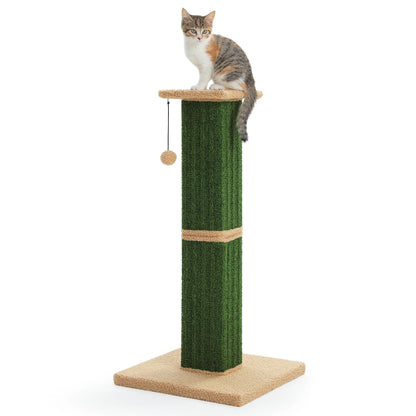 32" Tall Cat Scratching Post for Indoor Cats - Durable Cat Scratcher with Wide Base, Green