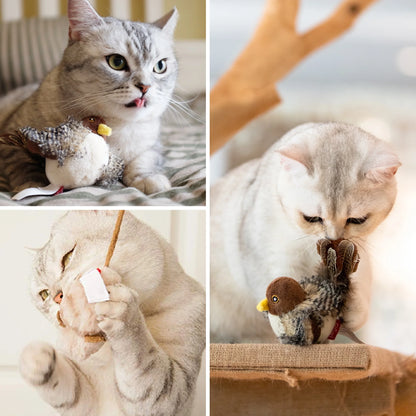 Gigwi Interactive Cat Toys Animal Sound Bird/Mouse/Bee Interactive Squeaking Cat Toys Melody Chaser & Toys for Cats to Play Alone, Play and Squeak Kitten Toys for Boredom